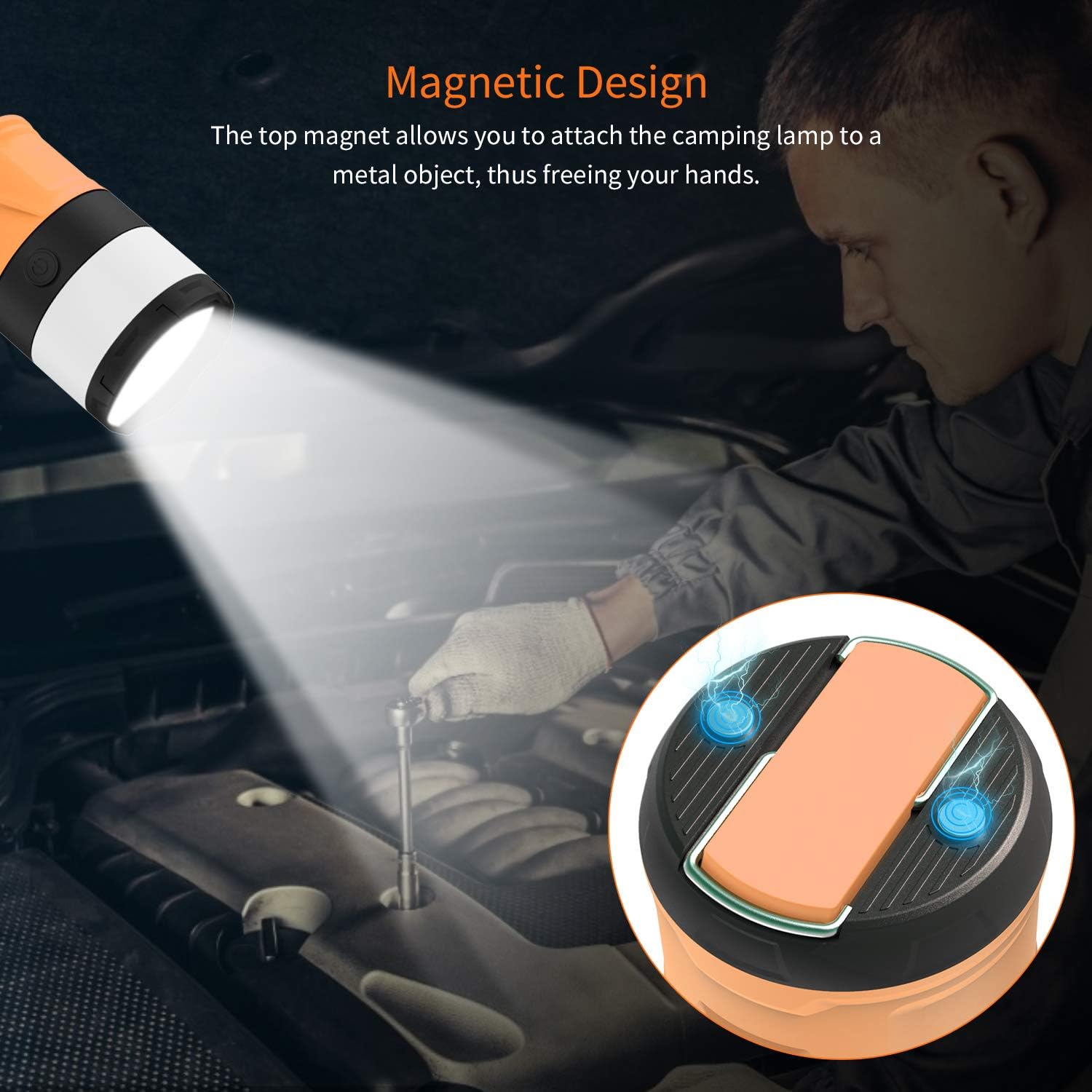 Camping Lantern, LED Camping Lamp, Bug Zapper, Magnetic Telescopic IPX4 Waterproof Flashlight, 3-in-1 Camping Light with 2000mAh Rechargeable Battery for Camping Outdoor Hiking Emergency Lighting: Sports & Outdoors