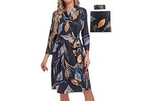 SUFEINI Mommy Robes with Matching Swaddle Blanket Set,Maternity Robe Mommy Postpartum Bathrobe Sleepwear