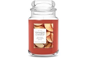 Yankee Candle Sugared Cinnamon Apple, Scented Candle, 22oz Large Jar with up to 150 Hour Burn Time, Giftable