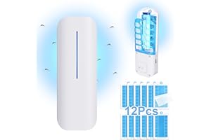 STINGMON Flying Insect Trap Electric Plug-in Fruit Fly Traps Indoor with 12 Pcs Sticky Pads, UV Night Light Mosquito Trap Fly Catcher, Gnat Killer Bug Zapper for Home, Office