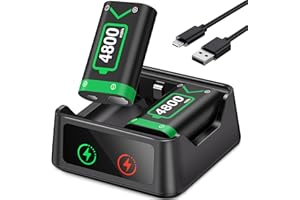 CYOYPPY Xbox One Controller Battery Pack, Rechargeable Battery Pack for Xbox One/Xbox Series X|S, 2x4800mWh Fast Charging Xbox One Battery Kit with Charger Station for Xbox One X/Xbox One Elite Controller