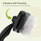 Pecute Self Cleaning Slicker Brush for Dogs & Cats, Rounded Pins, Black view 2