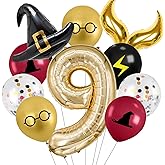 Zailo 40-inch Number Magic Wizard School Balloons, Magic Wizard Themed Party Decorations, Snitch Balloons Suitable for Magic Themed Birthdays Baby Shower Party Supplies (Number 9)