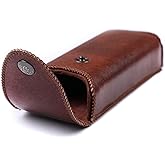 Hard Eyeglass Case With Belt Loop, PU Leather Glasses Case, Eyeglasses Cases, Reading Glass Case, Spectacles Box For Eyeglass, Classic Style Brown Eyeglass Case Small