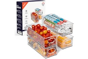ClearSpace Plastic Pantry Organization and Food Storage Bin – Great Kitchen Storage – Fridge Organizer Bins – 4 Pack