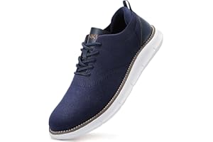 SVNKE Men's Mesh Dress Shoes Casual Business Lace Up Oxford Sneakers Lightweight Breathable Walking Shoes Comfortable Thick Sole Tennis Footwear