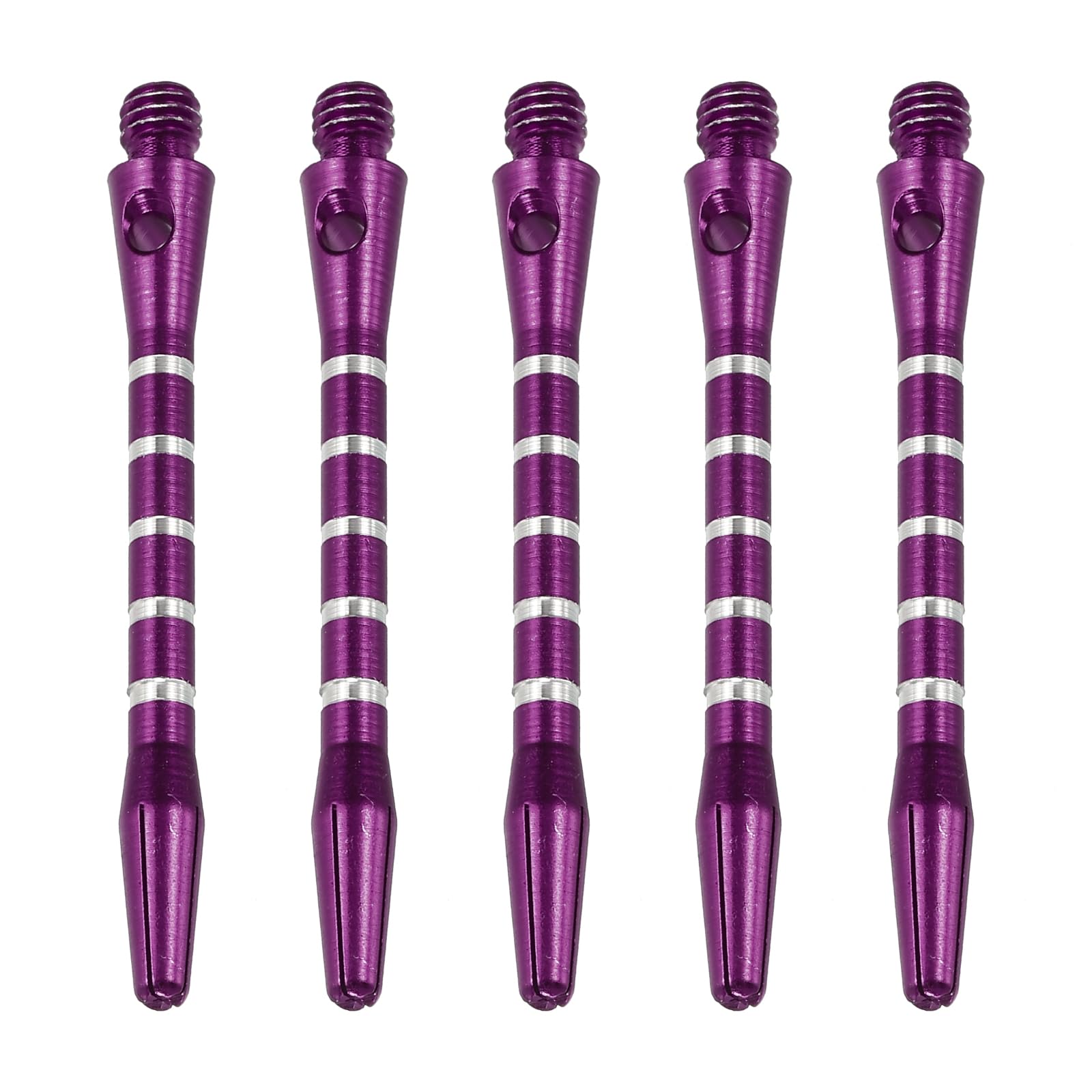 PATIKIL 48mm Aluminum Dart Shafts, 15 Pack Medium 2BA Thread Dart Stems Replacement Dart Accessories, Purple