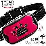 Dog Bark Collar Upgrade 2018 - Humane Anti Bark Training Collar - Vibration No Shock Collar - Stop Barking Collar for Small Medium Large Dogs - Best No Bark Control Collar - Waterproof Device Pet Safe
