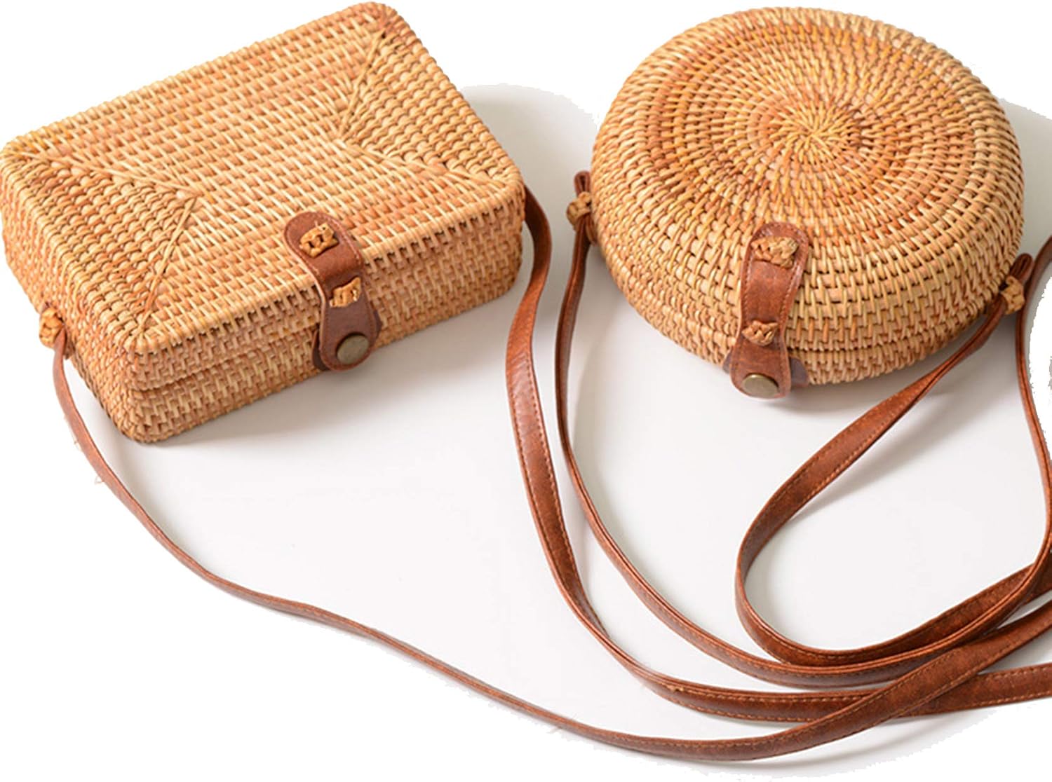 woven round handbag