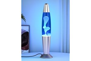 Eadaiylon Blue LED Motion Lamp for Adults and Kids, Liquid Motion Lamps with White Wax Flows, Night Light Home Room Decor, Gifts for Women and Girls