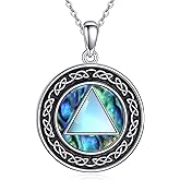 AXOMY Sobriety Gifts for Women 925 Sterling Silver Flower Of Life/Lotus/Celtic Knot Pendant Necklace AA Recovery Jewelry Alcoholics Anonymous Gifts
