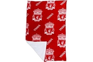 CHARACTER WORLD Liverpool FC YNWA Official Sherpa Fleece Throw Blanket | Super Soft, Soccer Crest Design | Warm Super Soft Feel Red Throw | Perfect for Home, Bedroom, Sleepovers & Camping