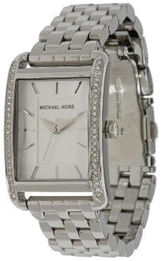 Michael Kors Women's MK3127 Silver 5Link Rectangle Glitz
