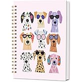KDHTY Pink Cute Dog Journal Notebook for Girls Women,Dog Lover Gift | Pink Notebooks Puppy Dog Diary School Office Supplies,Cute Stationery Gift,Dog Lover Gift for Dog Owners,5.5 x 8.3inch