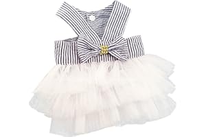Clopon Pet's Cute Halter Bowknot Tutu Dresses for Puppies Girls Small Fancy Princess Dress