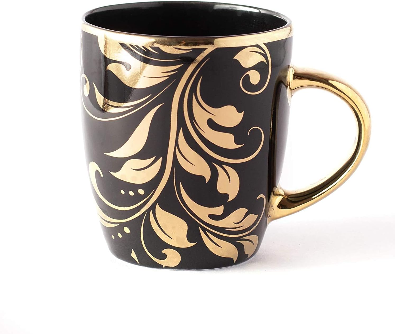 Buy Rouuen Diamond Gold Black Ceramic Tea Coffee Cups Mug Set of 6