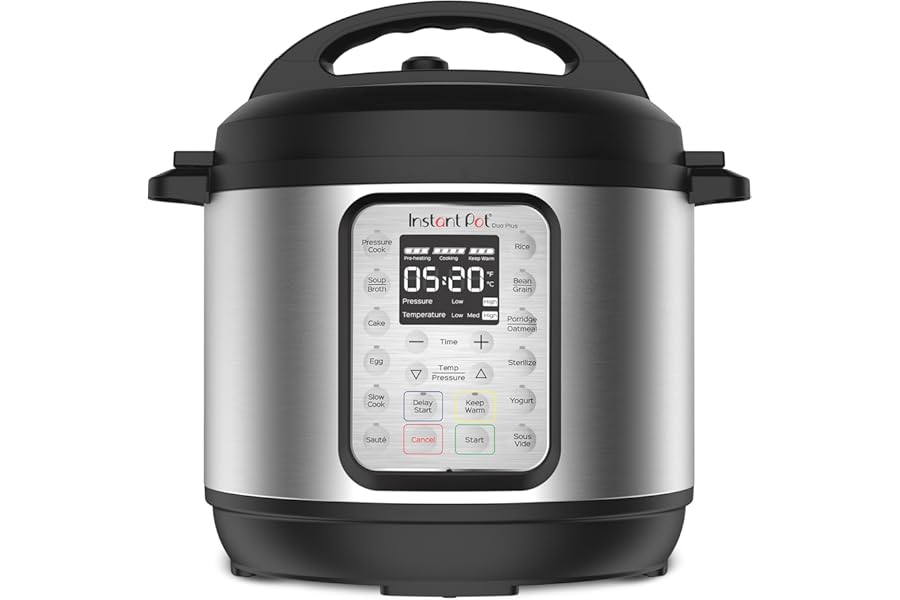 Instant Pot Duo Plus 9-in-1 Multicooker, Pressure Cooker, Slow Cook, Rice Maker, Steamer, Sauté, Yogurt, Warmer & Sterilizer, Book