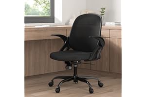 SILYBON Home Office Chair Work Desk Chair Comfort Ergonomic Swivel Computer Chair, Breathable Mesh Desk Chair, Lumbar Support Task Chair with Wheels and Flip-up Arms and Adjustable Height