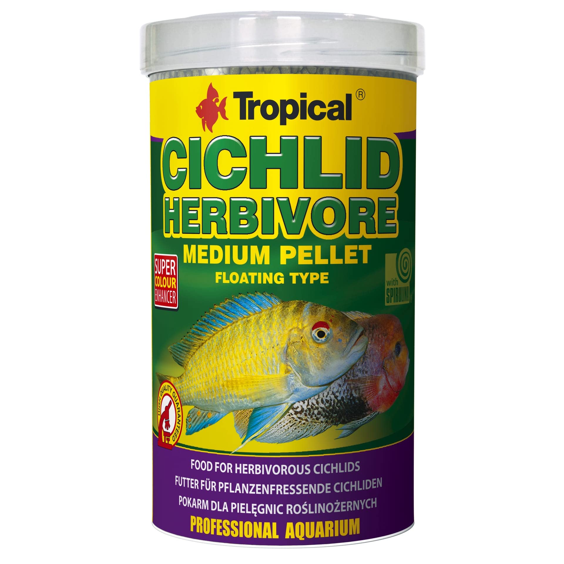 CICHLID HERBIVORE MEDIUM PELLET 500ml / 180g - vegetable food for medium and large herbivorous cichlid