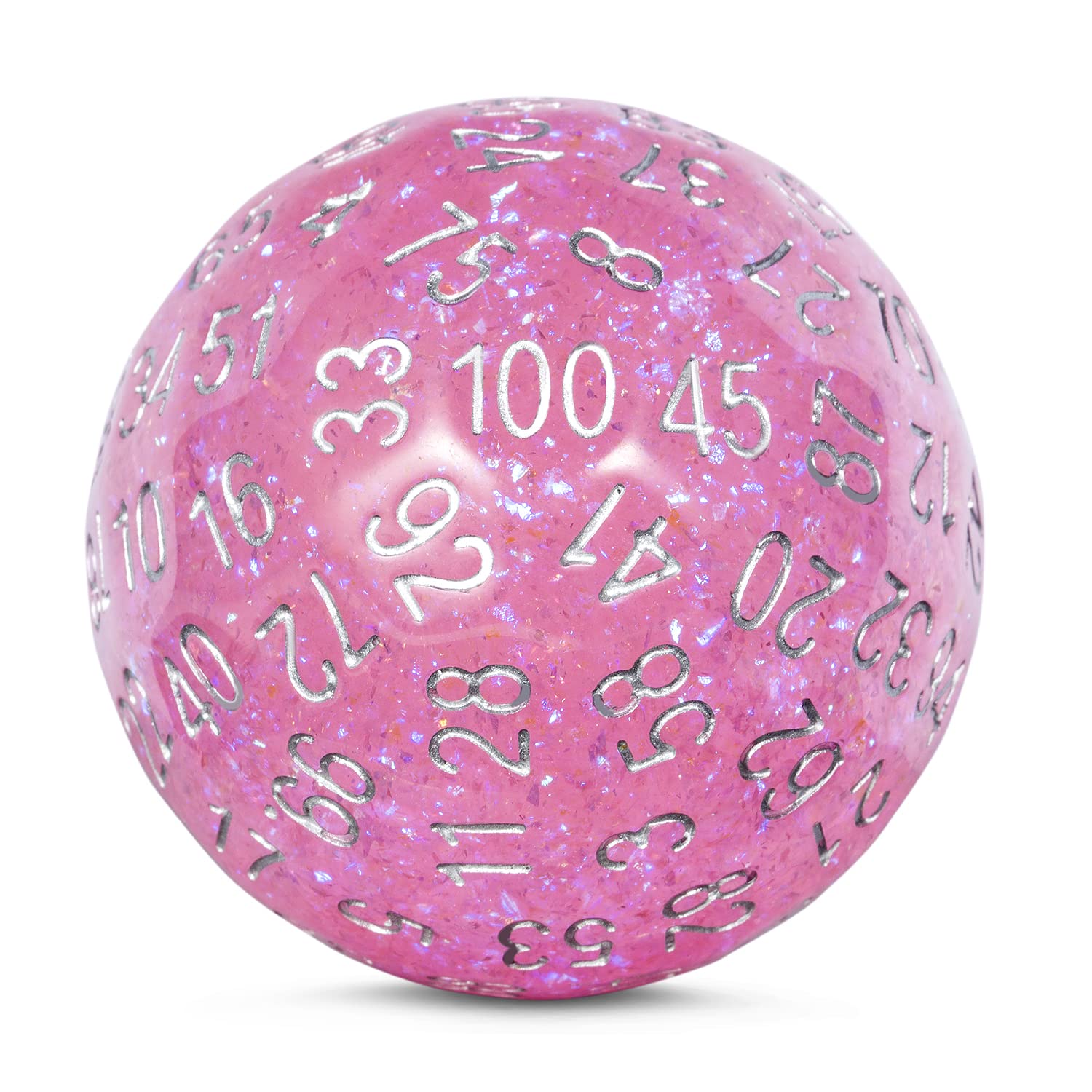 DNDND D100 Die with Pink Chameleon Powder Inside with Translucent Pouch for D&D Dungeon and Dragons โ image 1