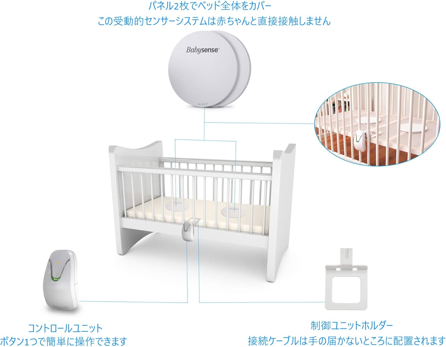 Amazon ベビーセンスホーム Babysense Home 赤ちゃんモニタリングセンサー 正規認定品 家庭用 非接触型 ベビーモニター ベビーセンサー 赤ちゃん動きモニター 親の安心 赤ちゃんの安全 ベビーモニター ベビー マタニティ 通販