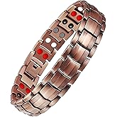 Feraco Copper Bracelet for Men 4 Kinds Magnetic Bracelets Elegant 99.99% Solid Copper Jewelry with Magnets