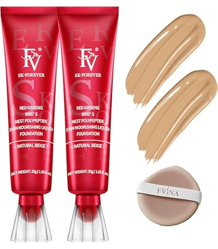 Amazon.com : FV 2 Pack Dewy Liquid Foundation Makeup, Waterproof