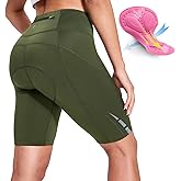 Nepest Womens Padded Bike Shorts 4D Padding Cycling Shorts with Zipper Pocket Riding Bicycle Cycle Road Biking Underwear
