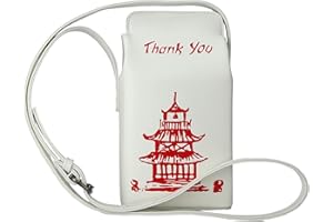 Ondeam Tower Print Crossbody Shoulder Bag,Pu Chinese Takeout Box Totes Purse for Women