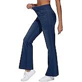 THE GYM PEOPLE Women's Tummy Control Bell Bottom Jeans High Waisted Wide Leg Flare Pants Jeggings with Pockets