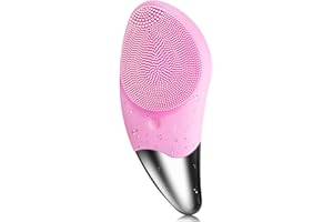 BENSS Sonic Facial Cleansing Brush, Electric Silicone Face Brush and Massager, Waterproof Silicone Face Scrubber for Deep Cleansing, Exfoliating, Blackhead Removing, Rechargeable,for Girls Gifts