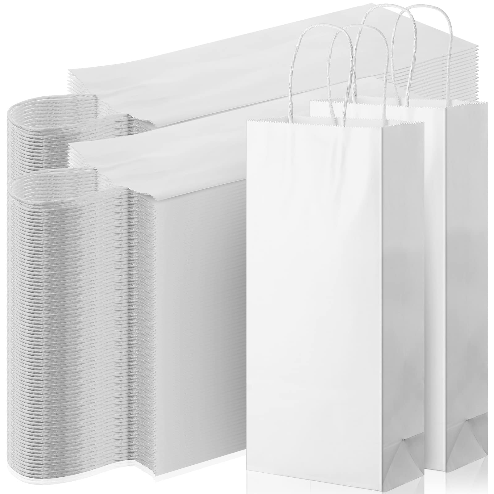 Photo 1 of Yexiya 300 Pcs Paper Wine Bags Bulk with Handle Wine Kraft Bags for Bottles Gifts Wedding Birthday Housewarming Party, 6 x 3 x 13 Inch (Kraft)