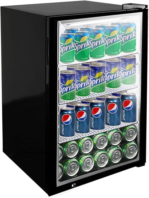 kitma 120 can refrigerador y refrigerador de bebidas 3 cu mini nevera con puerta de cristal para cerveza soda vino para oficina bar