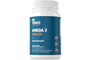 Dr. Tobias Omega 3 Fish Oil, 2000mg Triple Strength Omega 3 Supplement with 800mg EPA 600mg DHA Per Serving, Fish Oil Omega 3 Supplements for Heart, Brain & Immune Support, 60 Softgels, 30 Servings