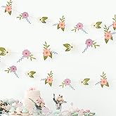 Cheerland Wildflower Party Decorations Flower Banner Birthday Fairy Floral Garland Paper Flower Garland for Spring Woodland Baby Shower Tea Party Banner for Enchanted Garden Wedding Decor Supplies