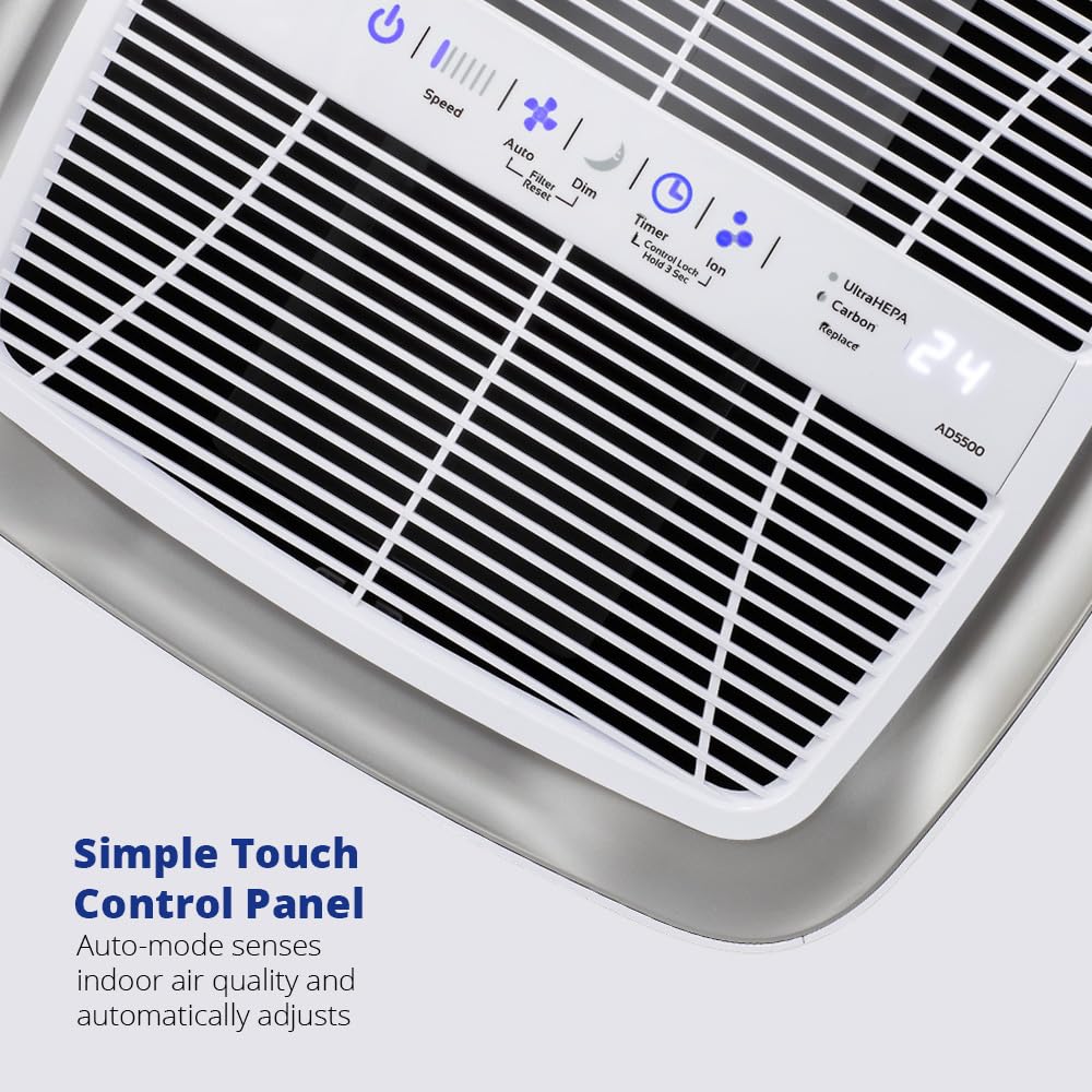 AIRDOCTOR AD5500 HEPA and VOC Air Purifier for Extra Large Spaces & Open Concepts with UltraHEPA, Carbon & VOC Filters - Captures particles 100x Smaller than HEPA Standard (AirDoctor 5500)