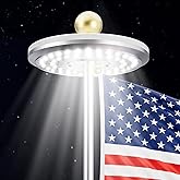 HOOPLE Flag Pole Light Solar Powered - Waterproof, Solar Flag Pole Light for 15 to 25 Ft In-Ground Flag Pole, Super Bright Flag Pole Solar Light from Dusk to Dawn for 12+ Hours, Auto On/Off (26 LED)