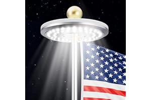HOOPLE Flag Pole Light Solar Powered - Waterproof, Solar Flag Pole Light for 15 to 25 Ft In-Ground Flag Pole, Super Bright Flag Pole Solar Light from Dusk to Dawn for 12+ Hours, Auto On/Off (26 LED)