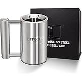 DITOSH Heavy Coffee Mug Challenge 304 Stainless Steel Dumbbell Cups Silver Overweight Sports Water Cup for Fitness Training Arm Strength Prank Gift Home Gym Workout Equipment