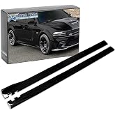 CANITU 86.6” Glossy Black Side Skirt Extensions For Dodge Durango – PP Plastic, 8-Piece Kit, Universal Fit