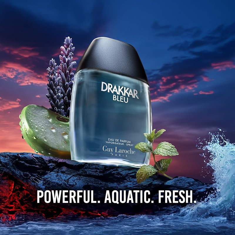 Guy Laroche Drakkar Bleu, Fragrância de Designer Icónica, Eau de Parfum Poderosa, Aquática e Fresca, 100 ml