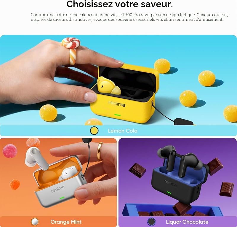 Buds T500 Pro Écouteurs Bluetooth, Intra-Auriculaires sans Fil avec 50dB ANC Réduction, 56h Autonomie, Casque sans Fil avec 12,4mm Hi-Res Audio Contrôleur, Traduction IA, Bluetooth 6.1 et IP55