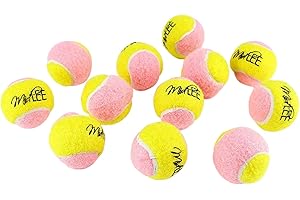Midlee X-Small Dog Tennis Balls 1.5" Pack of 12- Puppy Mini Fetch Pet Little Tennis Balls -Yellow/Pink