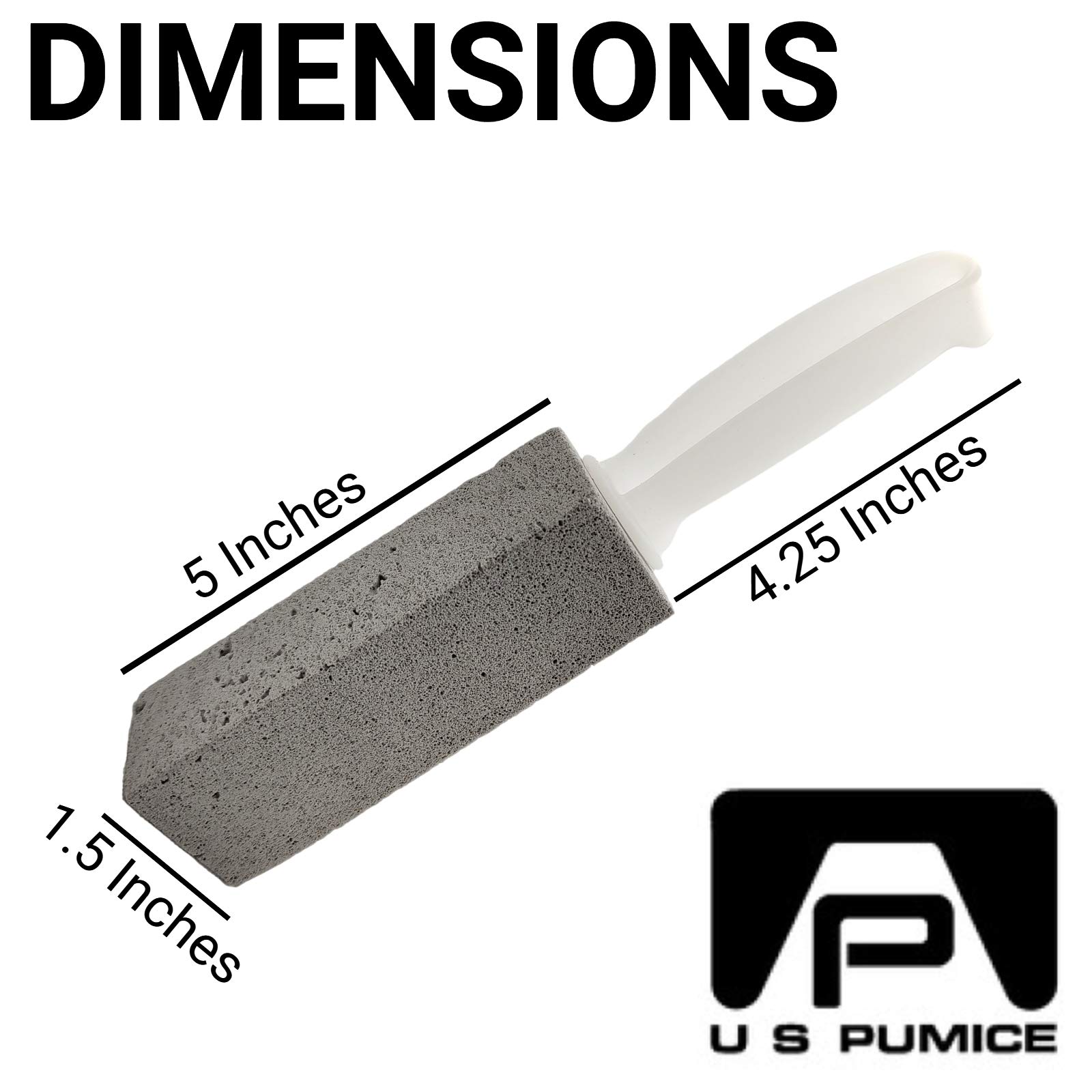 PUMIE Toilet Bowl Ring Cleaner, TBR6, Pumice Stone with Handle for Cleaning Toilet Rings and Stains, Essential Scouring Stick on Toilet Bowls, Tubs, Sinks, Showers and Tough Stains (2 Pack)