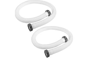 APIPI 1.5" Diameter Pool Pump Replacement Hose, 59" Long Pool Hose for Above Ground Pools, for Intex Filter Pumps Sand Pump and Saltwater Systems, 2 Pcs (White)