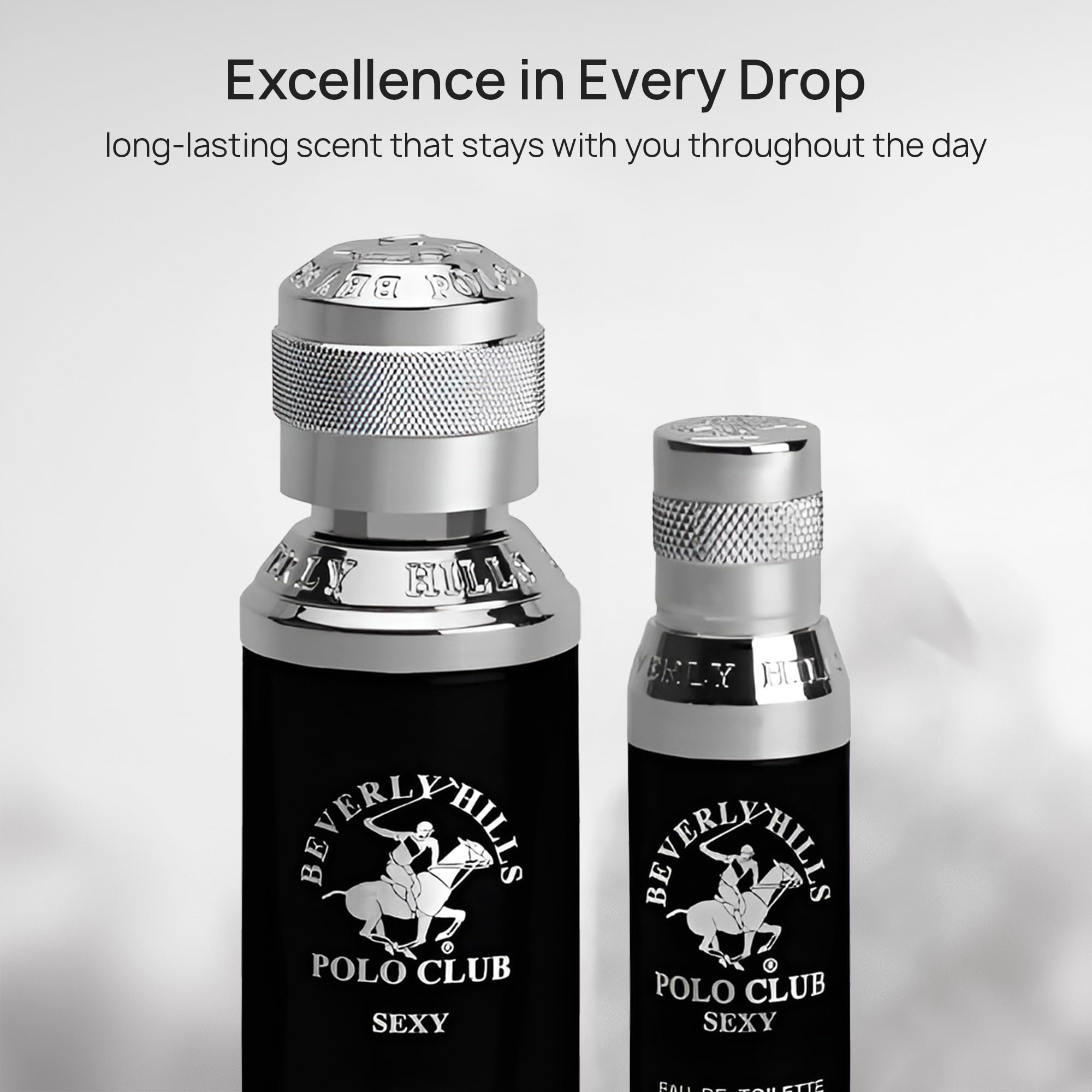 Beverly Hills Polo Club BHPC Men's Eau de Toilette Bonus Pack - Sexy Scent Cologne Gift Set (1.7 oz + 0.5 oz Travel Spray)