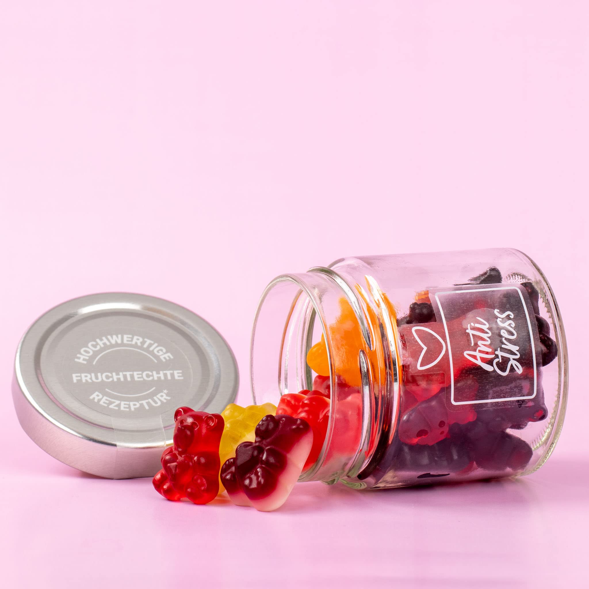 Anti Stress Fruchtgummis | Deine Portion Gummibärchen gegen den Stress | Nervennahrung fürs Büro oder die Uni | Geschenkglas | Anti Stress Gummibärchen im Geschenkglas 7