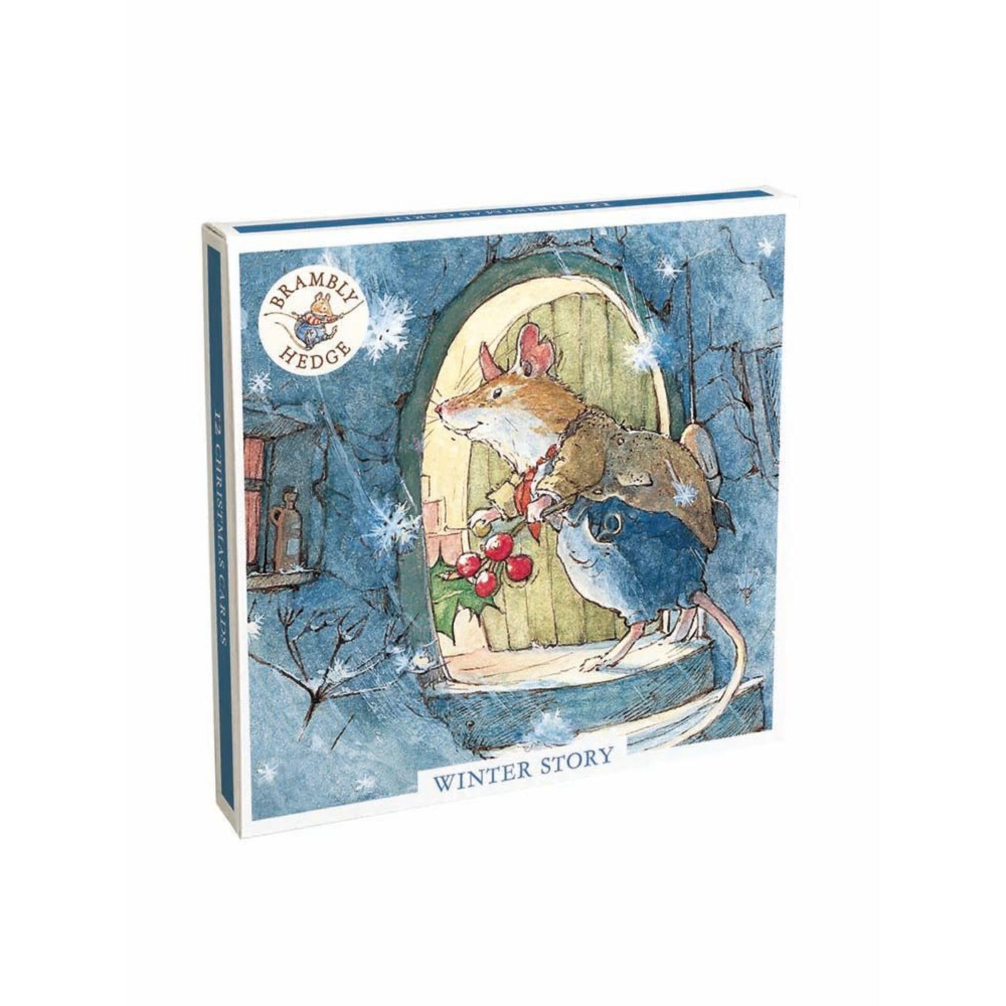 Museums & Galleries Box of 12 Artistic Christmas Cards - 'Winter Story' - 12 Cards, 6 Each of 2 Designs from the Brambly Hedge Range
