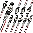 DIYhz Momentary Push Button Switch, 1A 250V AC SPST Mini Pushbutton Switches with Wire Normal Closed(NC) Black Cap - 10pcs