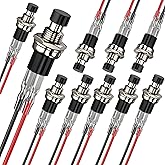 DIYhz Interruptor de botón momentáneo, 1A 250V AC SPST Mini interruptores de botón con cable normal cerrado (NC) tapa negra -